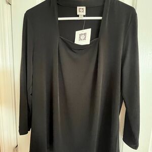 Anne Klein Elegant Black Blouse